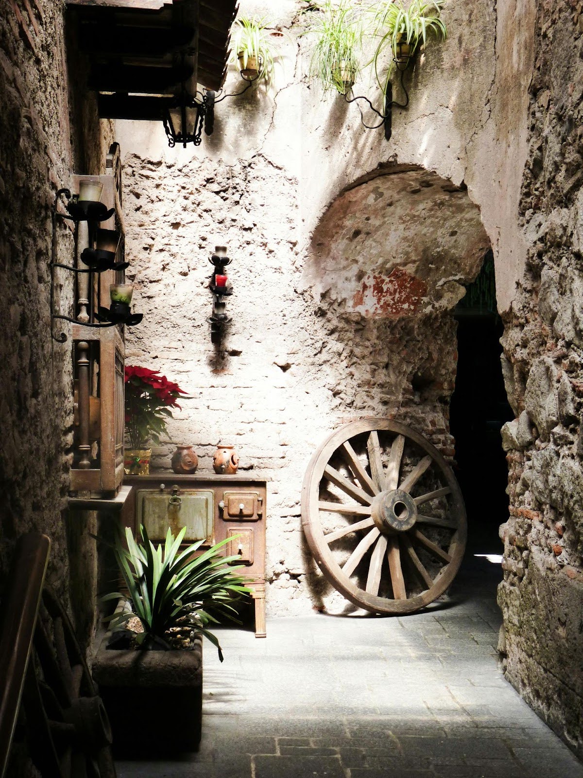 Interior of a stone building