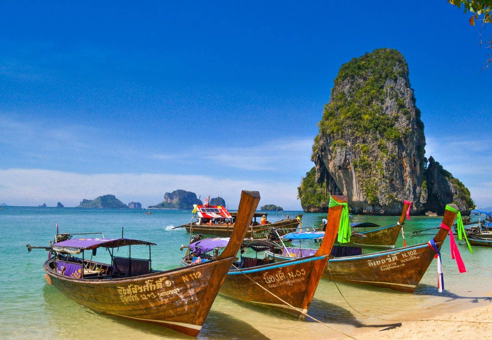 Boats on oceanfront
